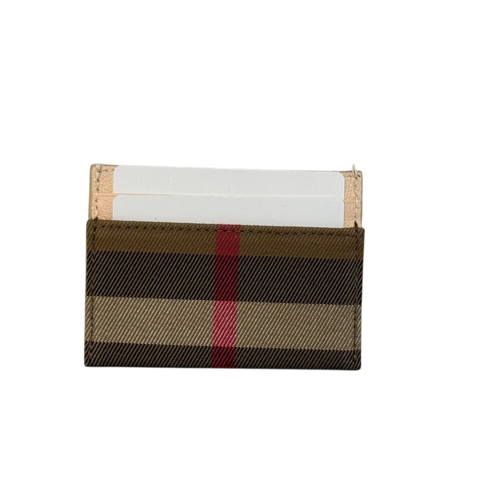 NWT Burberry House Check Canvas Leather Card Holder - Pale Cameo - Picture 4 of 4